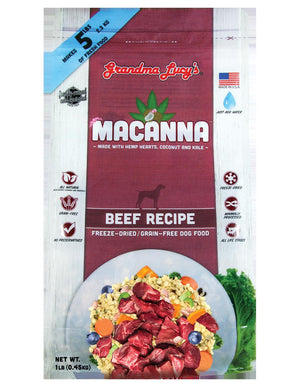 Grandma Lucy's Macanna Grain-Free Beef Freeze-Dried Dog Food - 1 lb Bag