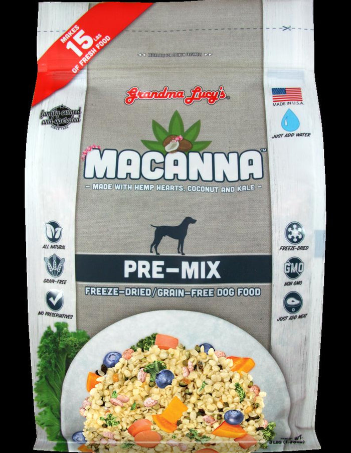 Grandma Lucy's Macanna Grain-Free Pre-Mix Freeze-Dried Dog Food - 3 lb Bag