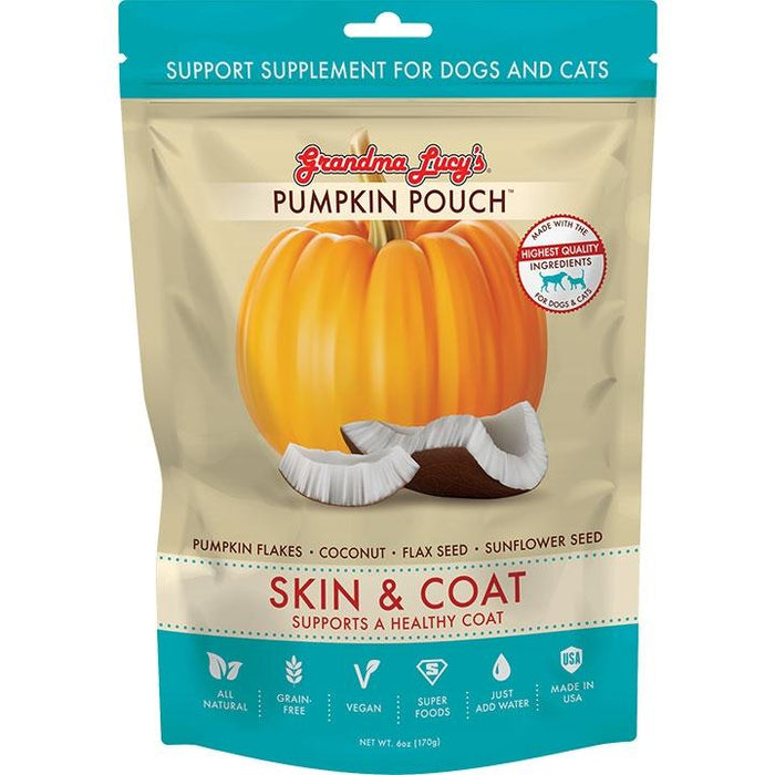 Grandma Lucy's Pumpkin Pouch Skin & Coat Dog and Cat Supplements - 6 oz Bag