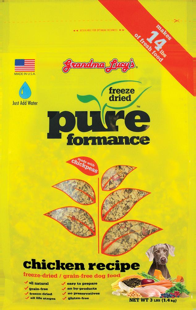 Grandma Lucy's PureFormance Grain-Free Chicken Freeze-Dried Dog Food - 3 lb Bag  