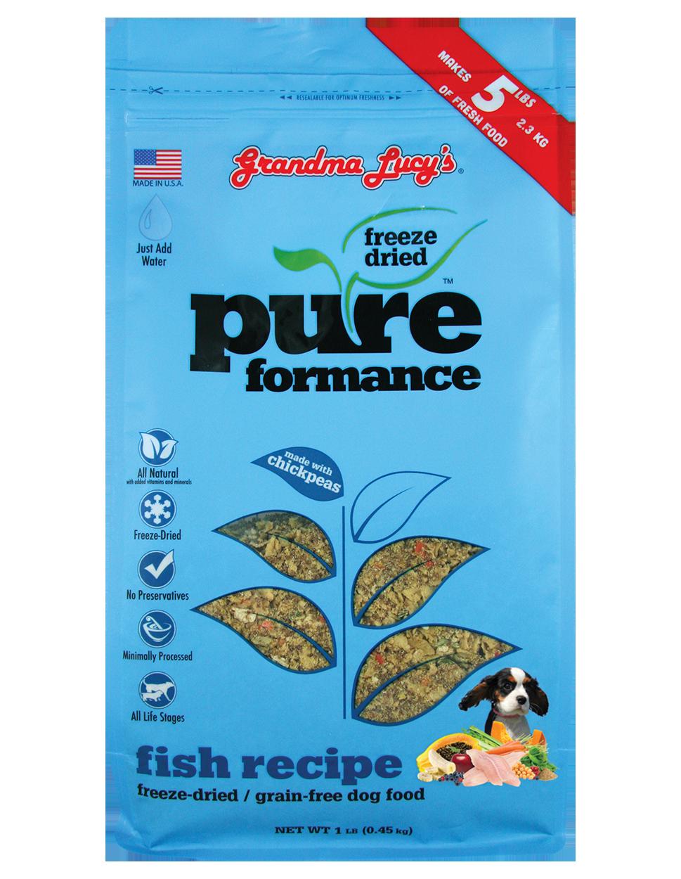 Grandma Lucy's PureFormance Grain-Free Fish Freeze-Dried Dog Food - 1lb Bag  