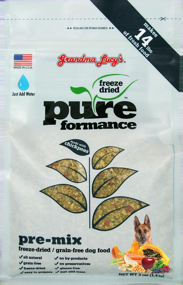 Grandma Lucy's PureFormance Grain-Free Pre-Mix Freeze-Dried Dog Food - 3 lb Bag  