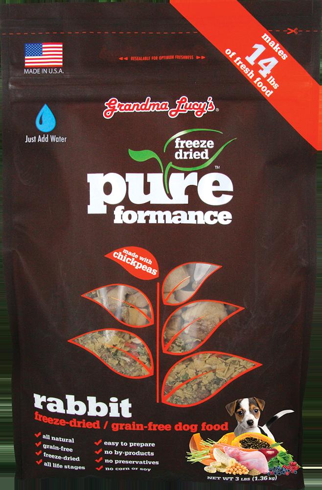 Grandma Lucy's PureFormance Grain-Free Rabbit Freeze-Dried Dog Food - 3 lb Bag  