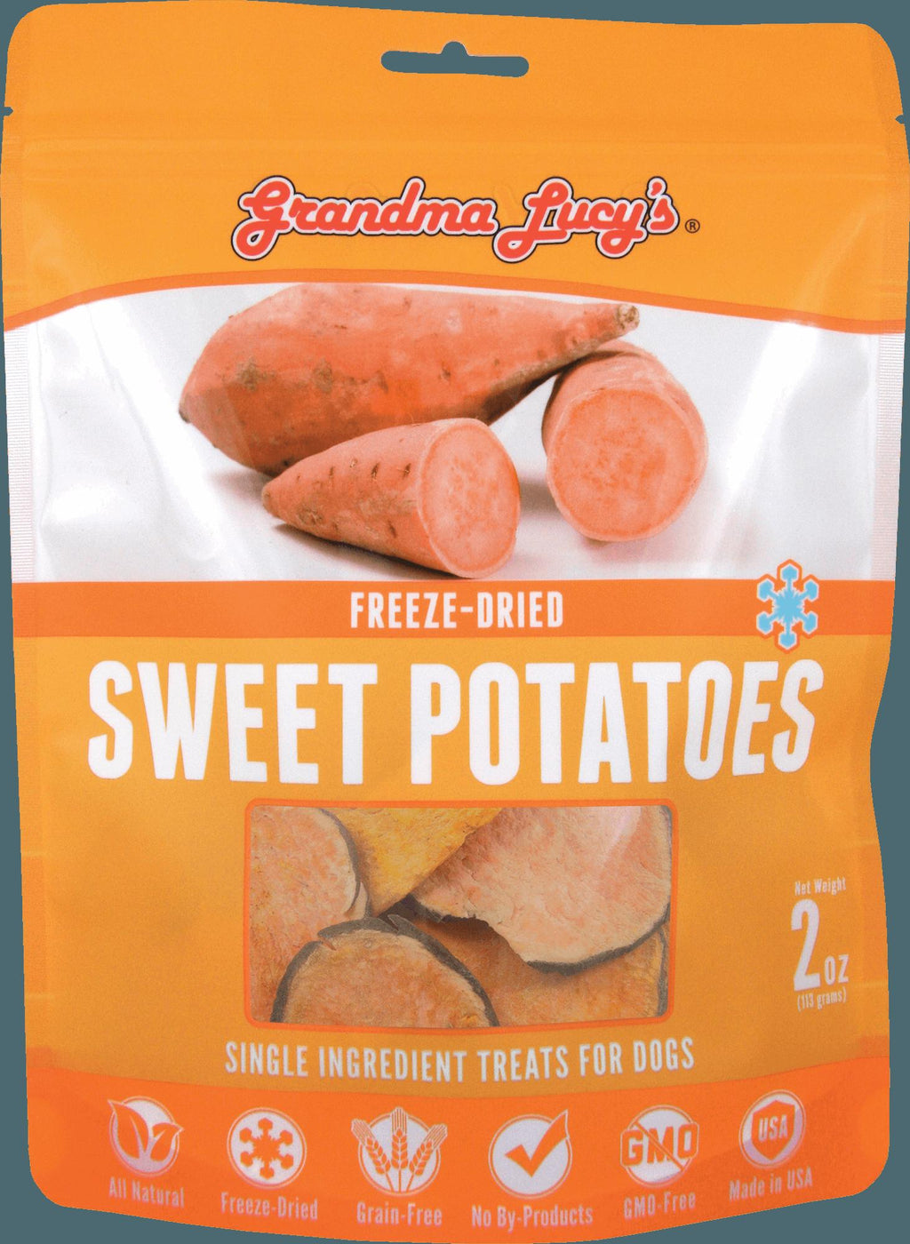 Grandma Lucy's Sweet Potato Freeze-Dried Dog Treats - 2 oz Bag  