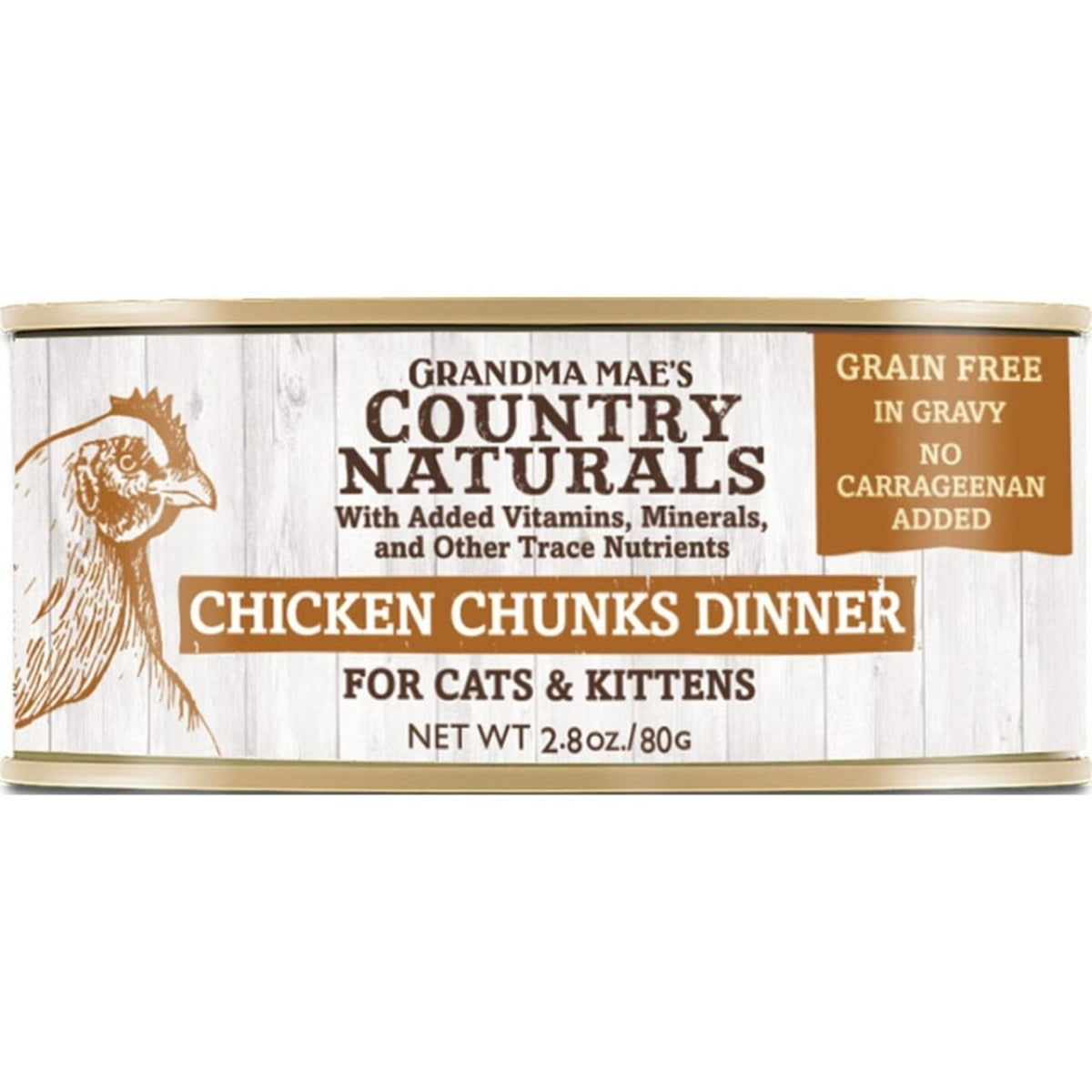 Grandma Mae's Country Naturals Cat Chunk Grain-Free Chicken - 2.8 Oz - Case of 24  