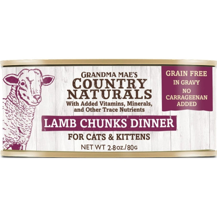 Grandma Mae's Country Naturals Cat Chunk Grain-Free Lamb - 2.8 Oz - Case of 24