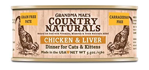 Grandma Mae's Country Naturals Cat Pate Grain-Free Chicken Liver - 5.5 Oz - Case of 24  