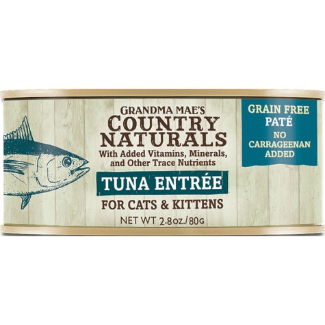 Grandma Mae's Country Naturals Cat Pate Grain-Free Tuna - 2.8 Oz - Case of 24  