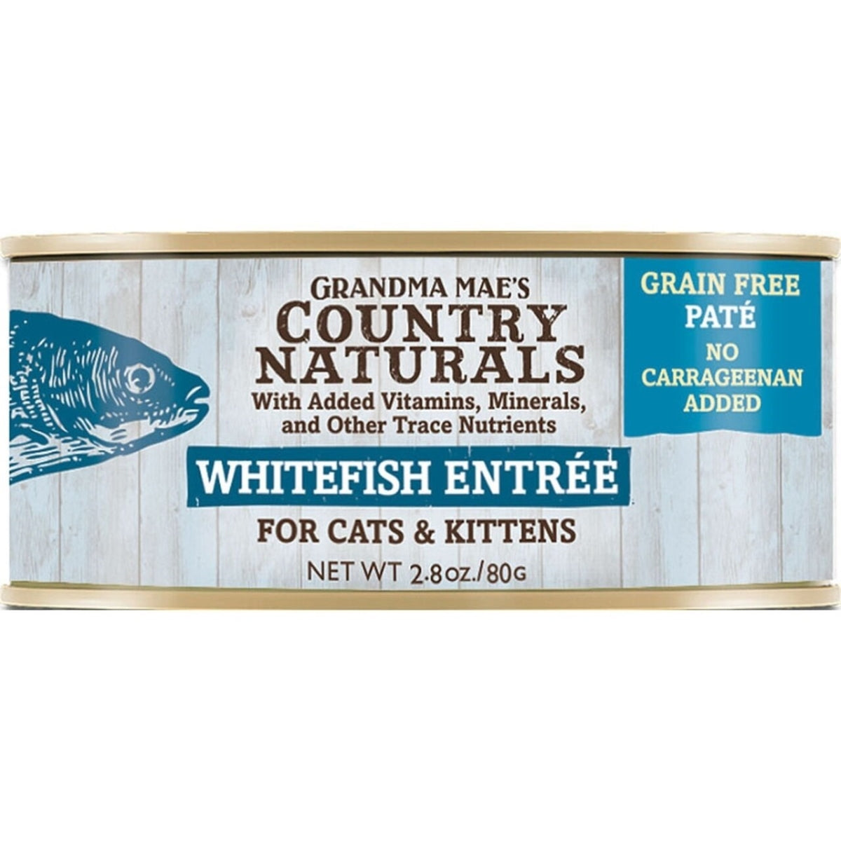 Grandma Mae's Country Naturals Cat Pate Grain-Free Whitefish - 2.8 Oz - Case of 24  