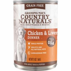 Grandma Mae's Country Naturals Dog Grain-Free Chicken Liver - 13 Oz - Case of 12  