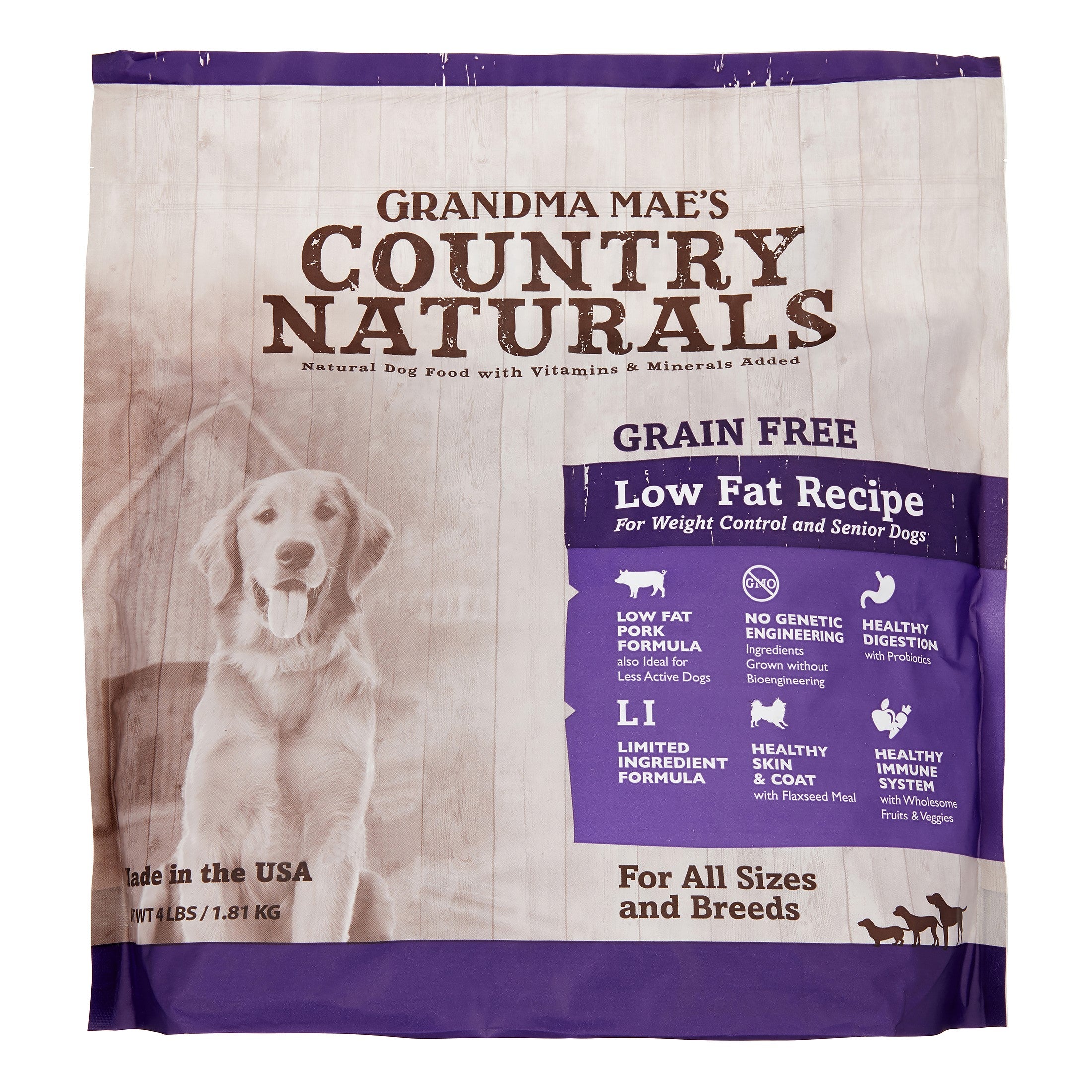 Grandma Mae's Country Naturals Dog Senior Grain-Free Low Fat - 4 lbs  