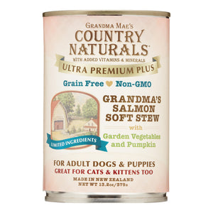 Grandma Mae's Country Naturals Dog Ultra Grain-Free Salmon - 13.2 Oz - Case of 12