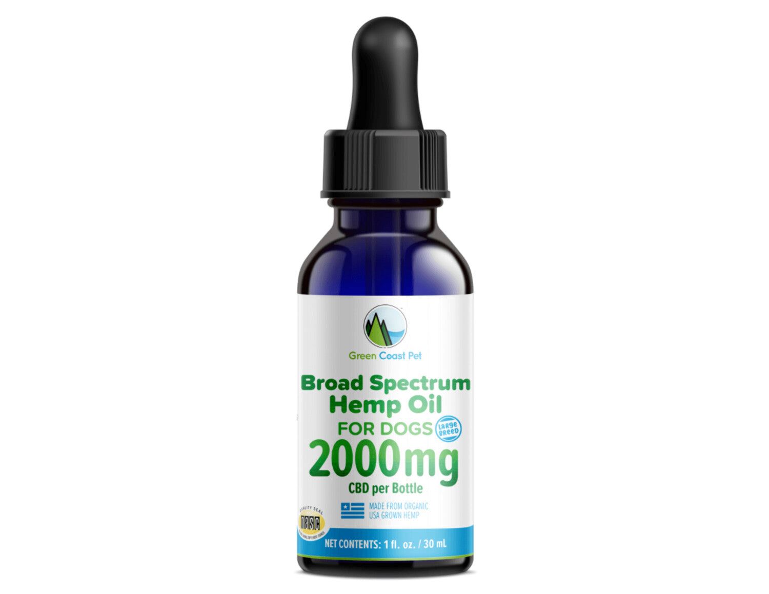 Green Coast Pet 2000mg Broad Spectrum Tincture CBD Dog Supplement - 1 Oz  