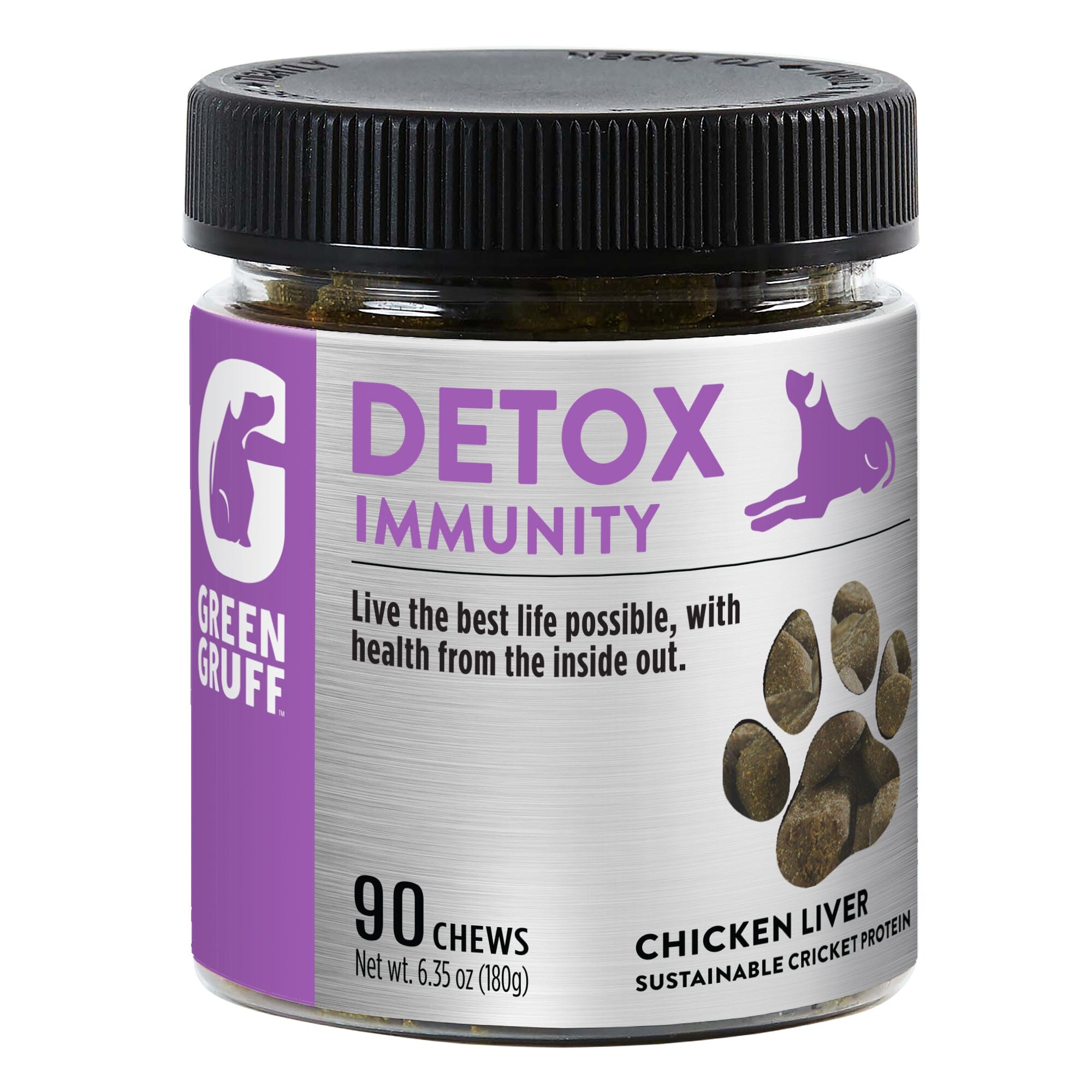 Green Gruff Detox Immunity Dog Supplements - 90 Count  