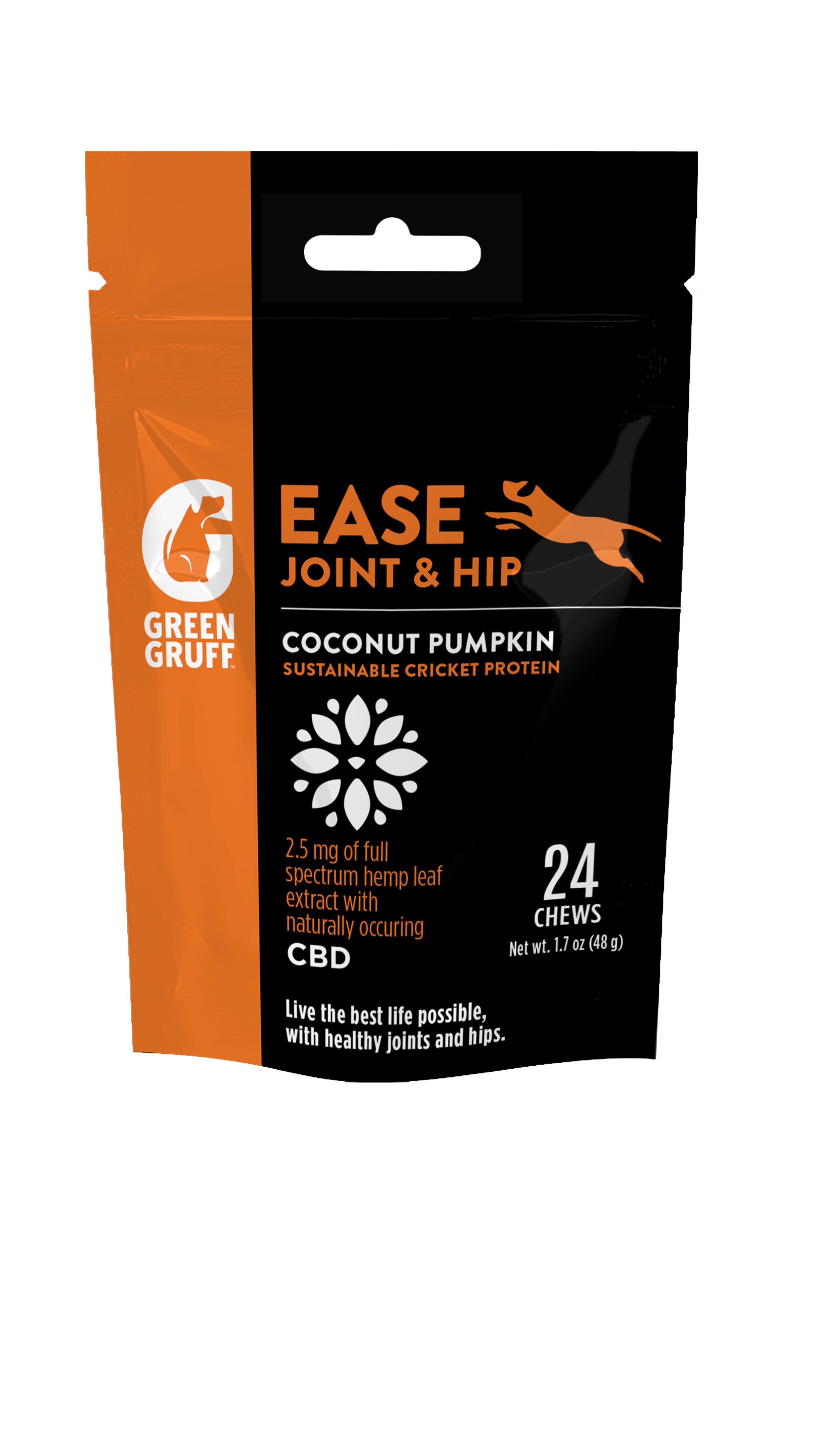 Green Gruff Ease Joint & Hip PLUS CBD Dog Supplements - 24 Count  