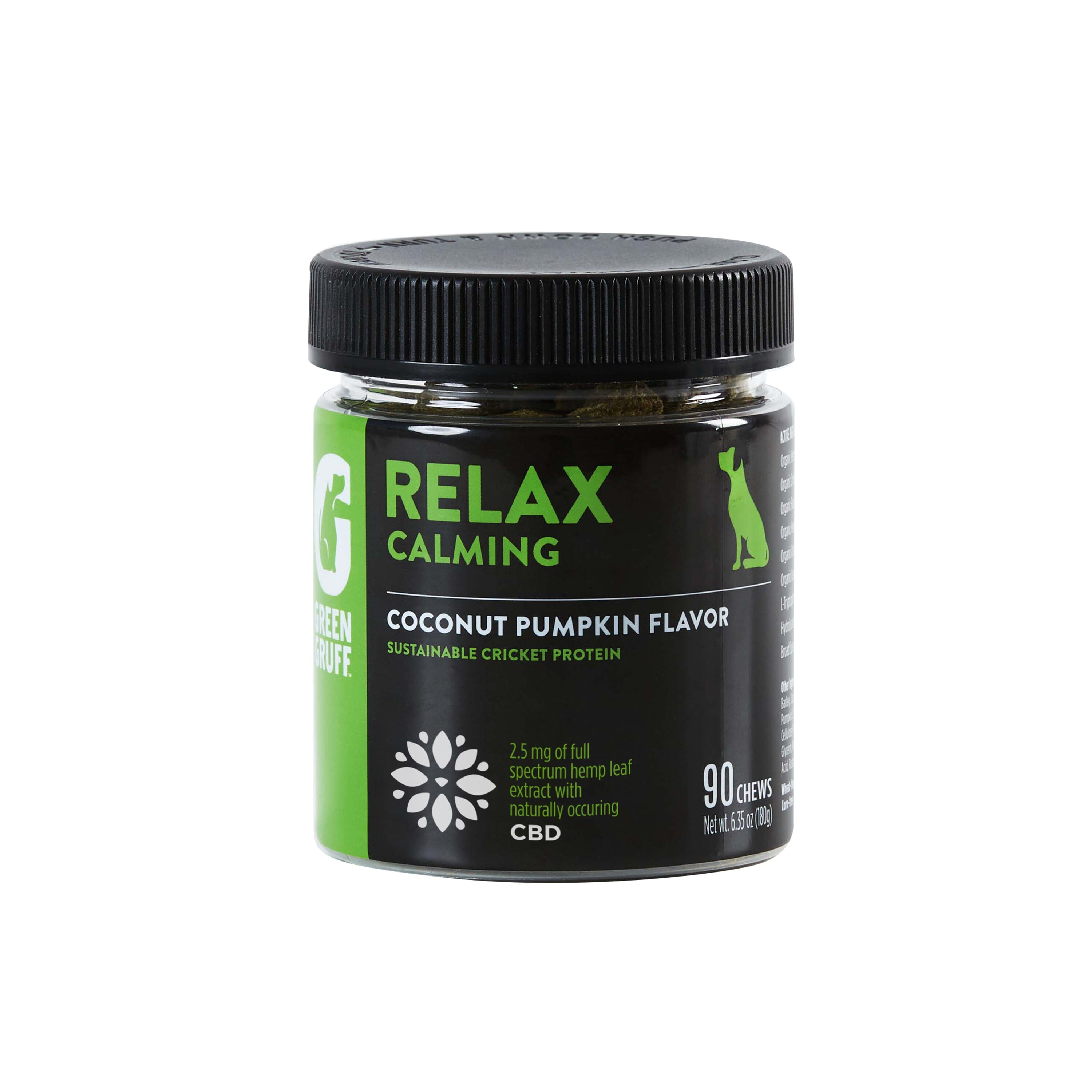 Green Gruff Relax Calm PLUS CBD Dog Supplements - 90 Count  