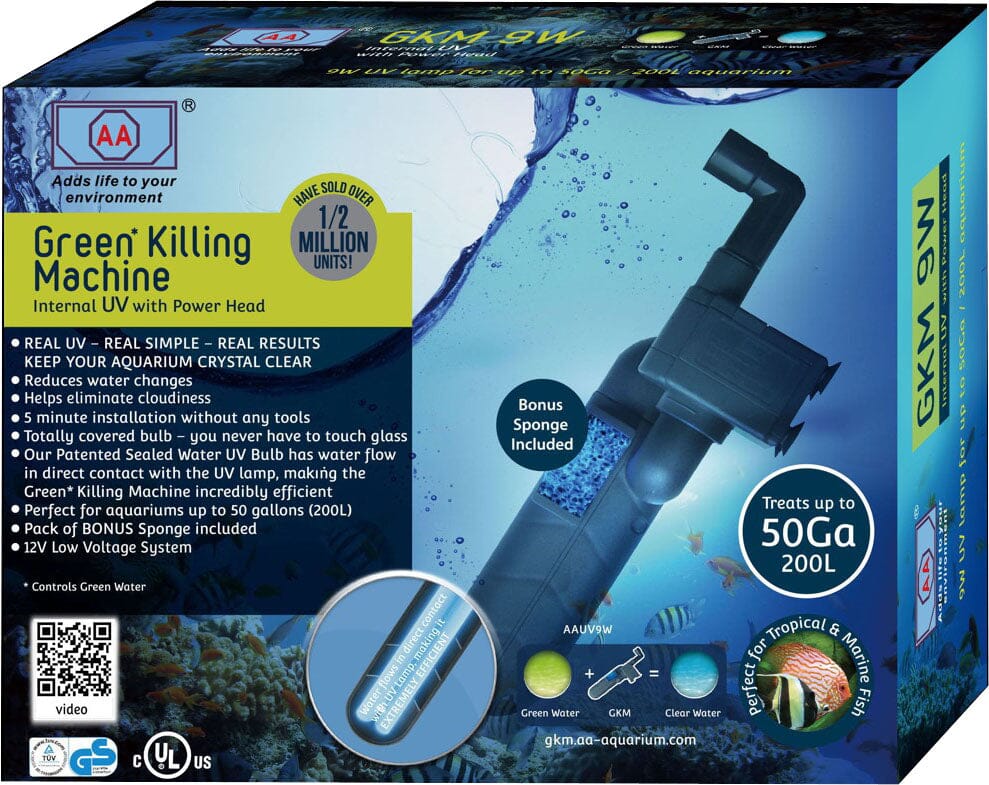 Green Killing Machine Internal Aquatic UV Sterilizer Kit - 9 Watt - 50 Gal  