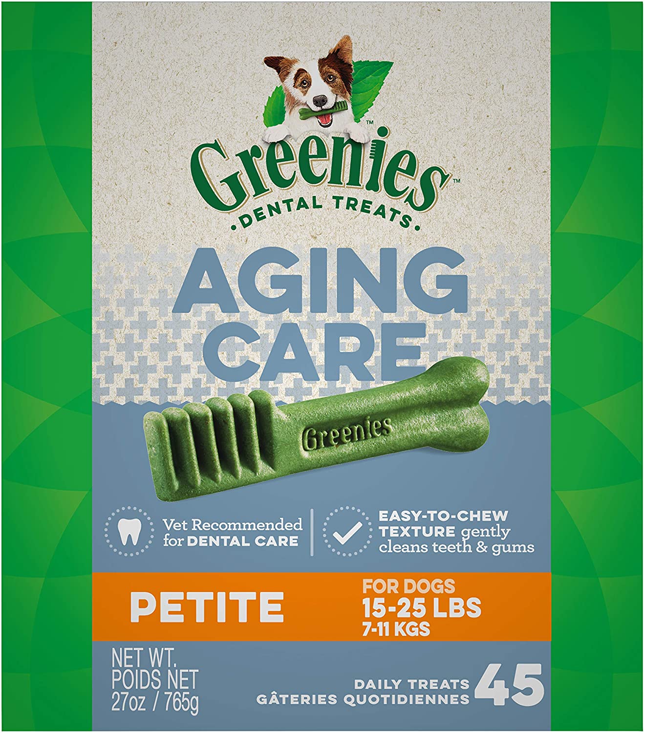 Greenies Aging Care Petite Tub Treat Pack Dental Dog Treats - 27 oz  