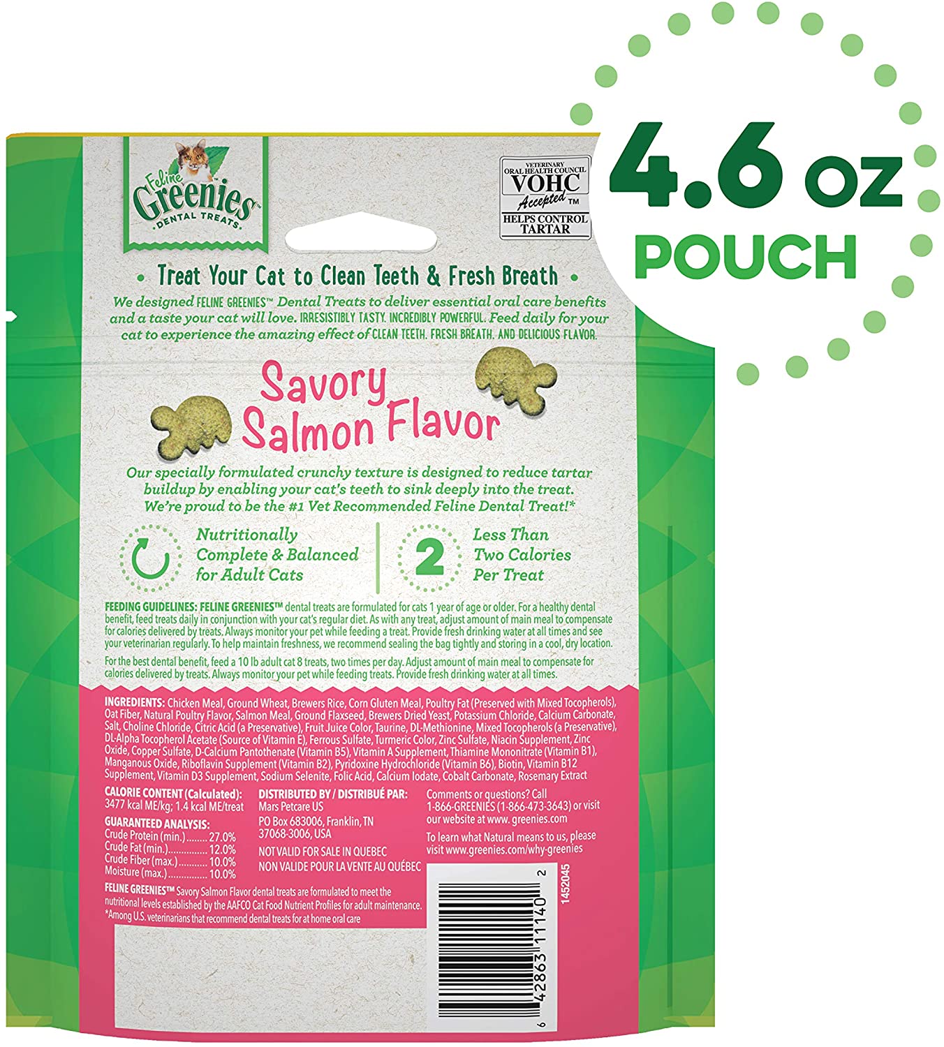 Greenies Feline Salmon Dental Cat Treats - 4.6 oz  