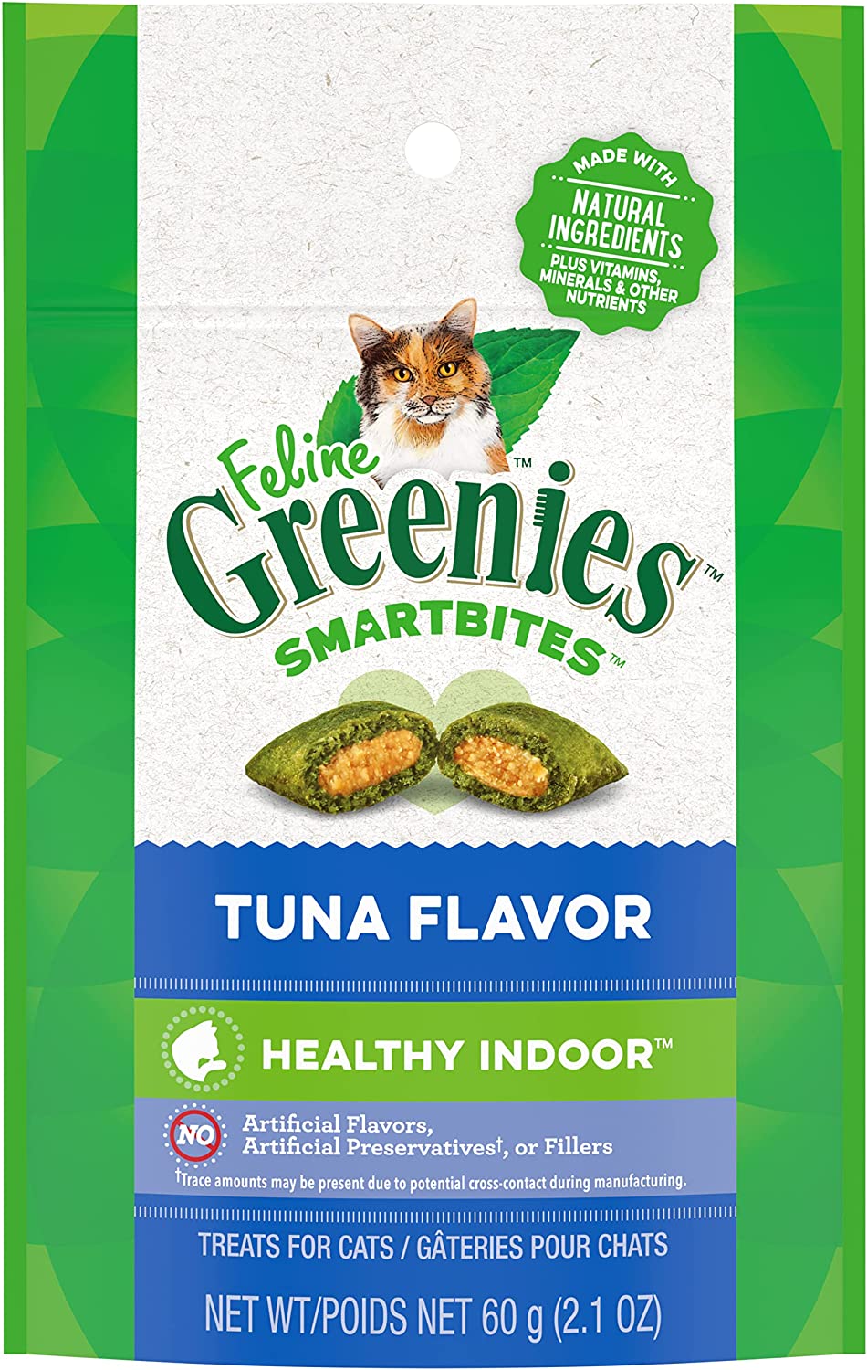 Greenies Feline SmartBites Indoor Healthy Tuna Dental Cat Treats - 2.1 oz  