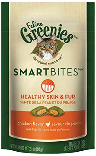 Greenies Feline SmartBites Skin & Fur Chicken Dental Cat Treats - 2.1 oz  