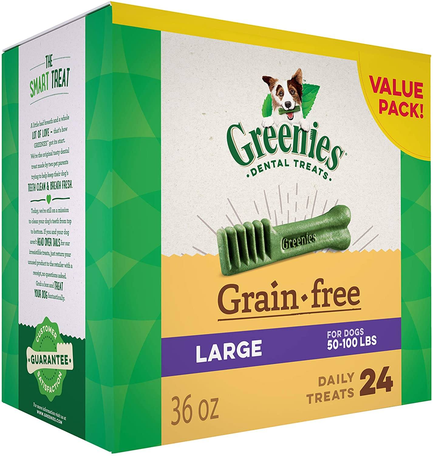 Greenies Grain Free Large Tub Treat Pack Dental Dog Treats - 36 oz  