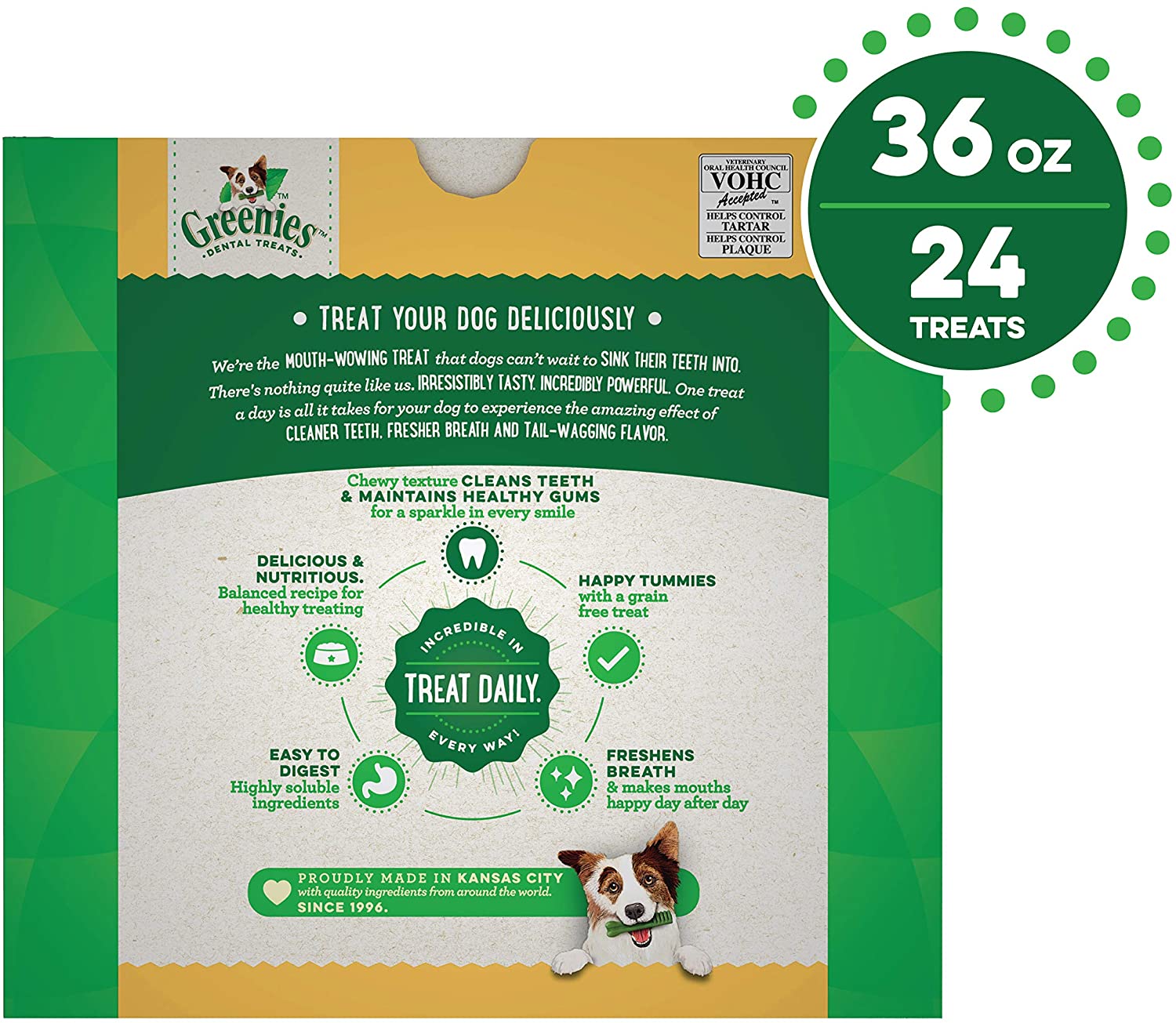 Greenies Grain Free Large Tub Treat Pack Dental Dog Treats - 36 oz  