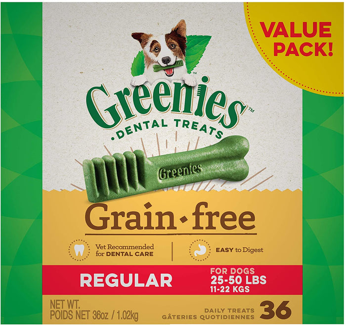 Greenies Grain Free Regular Tub Treat Pack Dental Dog Treats - 36 oz