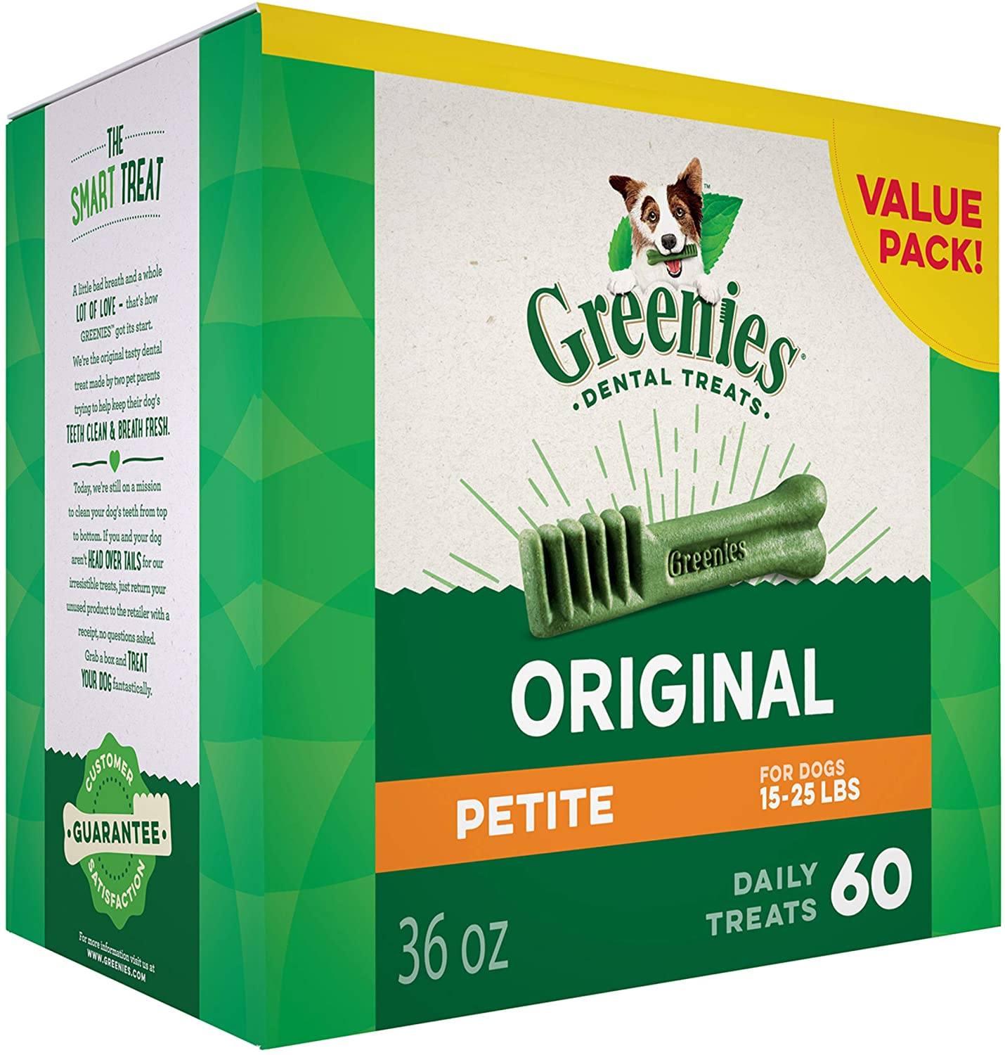 Greenies Petite Value Tub Treat Pack Dental Dog Treats - 36 oz - 60 Count  