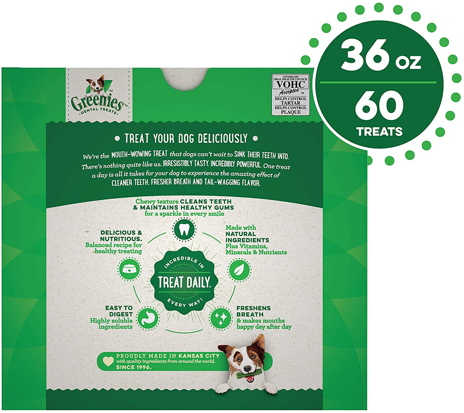 Greenies Petite Value Tub Treat Pack Dental Dog Treats - 36 oz - 60 Count  