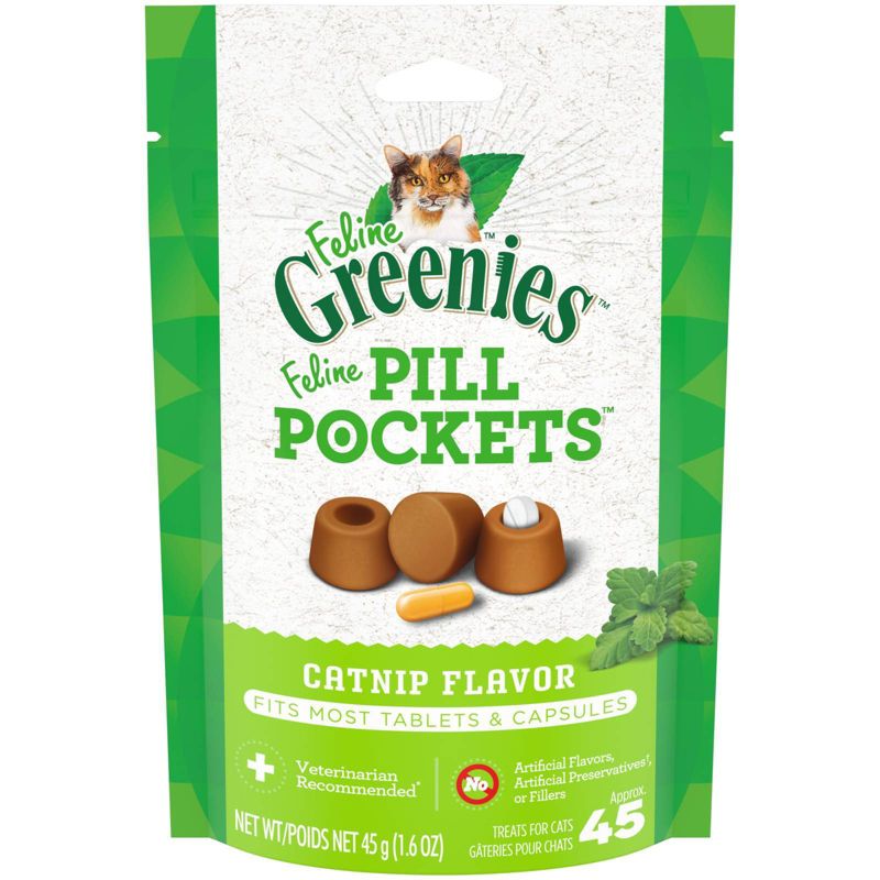 Greenies Pill Pockets for Cats Catnip Treats - 1.6 oz - 45 Count  