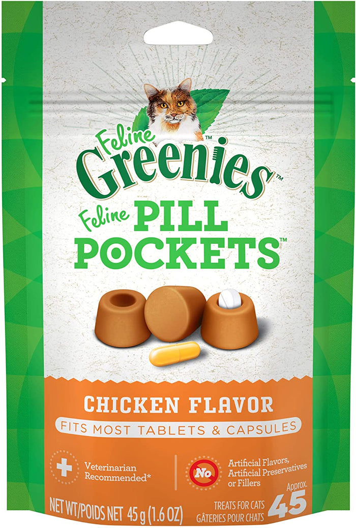 Greenies Pill Pockets for Cats Chicken Treats - 1.6 oz - 45 Count