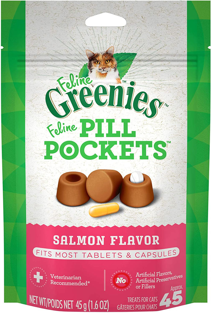 Greenies Pill Pockets for Cats Salmon Treats - 1.6 oz - 45 Count