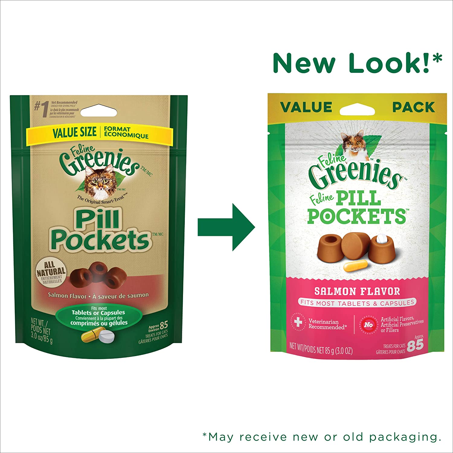 Greenies Pill Pockets for Cats Salmon Treats - 3 oz  