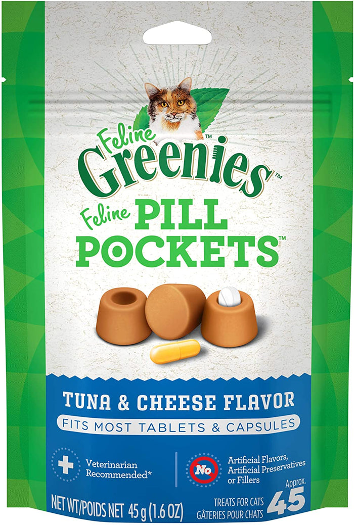 Greenies Pill Pockets for Cats Tuna/Cheese Treats - 1.6 oz - 45 Count