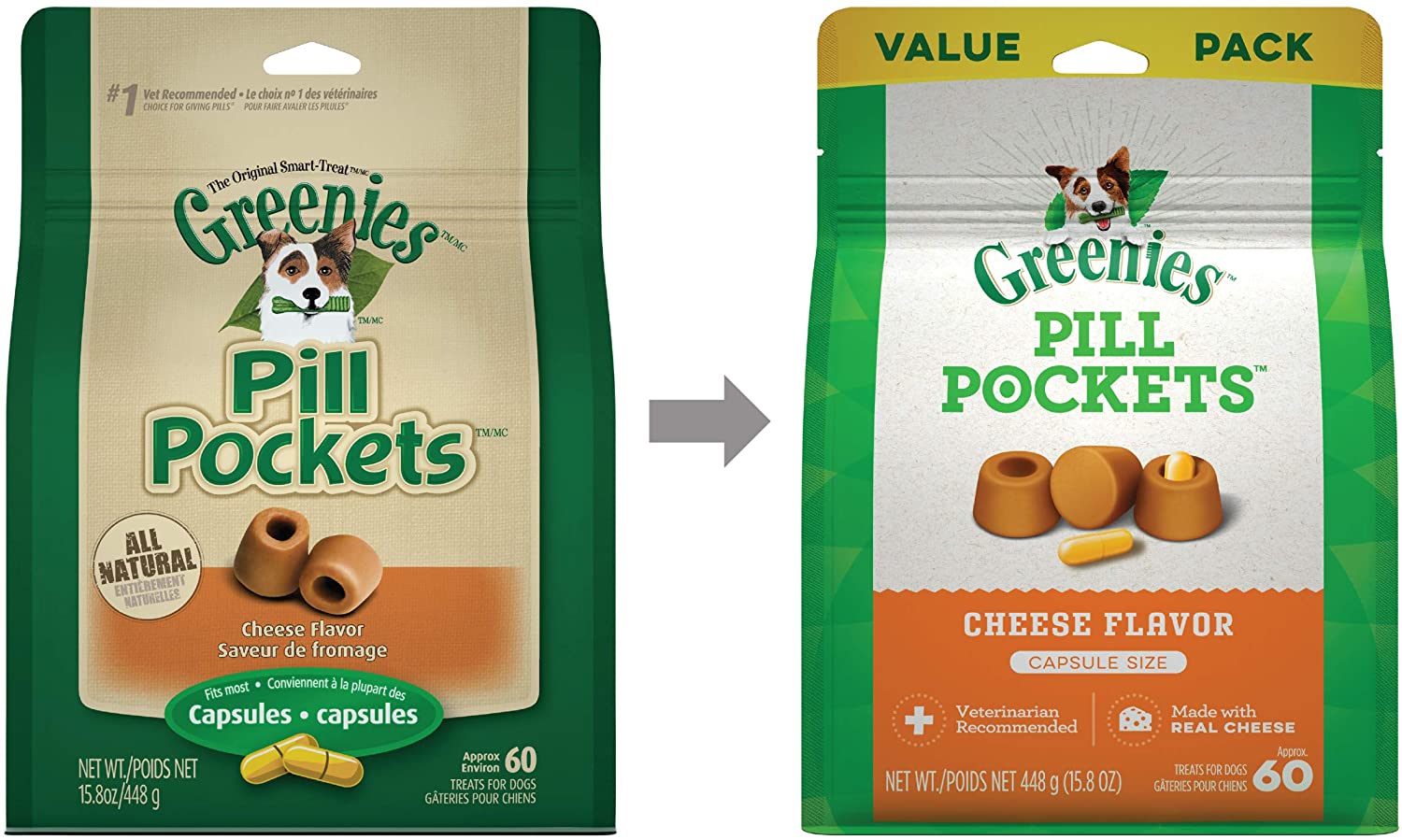 Greenies Pill Pockets for Dogs Cheese Capsule Value Bag - 15.8 oz  