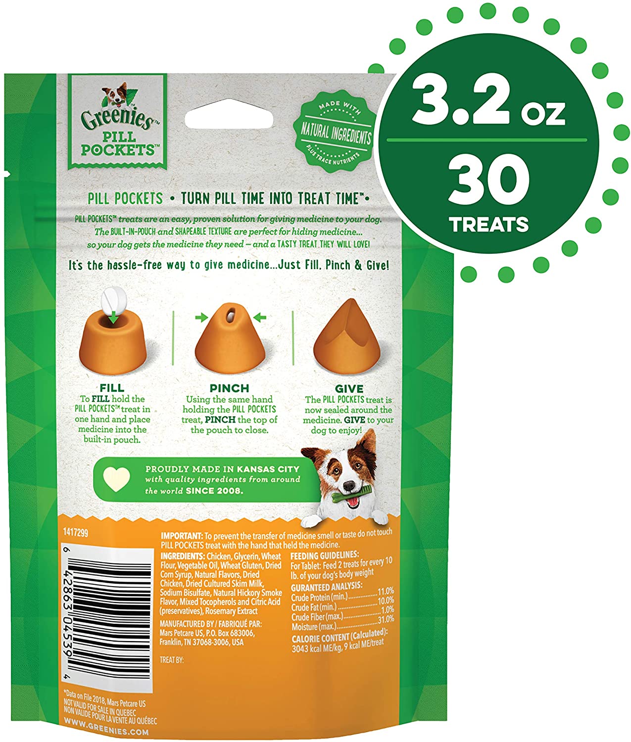 Greenies Pill Pockets for Dogs Chicken Tablet - 3.2 oz - 30 Count  