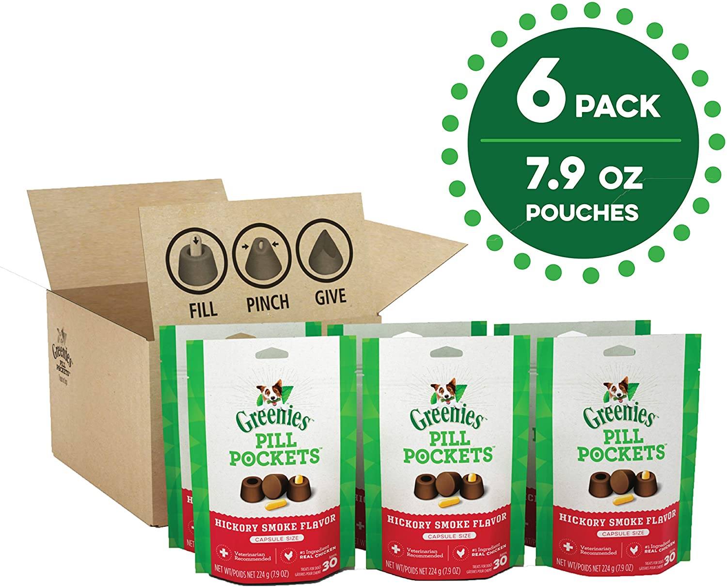 Greenies Pill Pockets for Dogs Hickory Capsule - 7.9 oz - 30 Count  