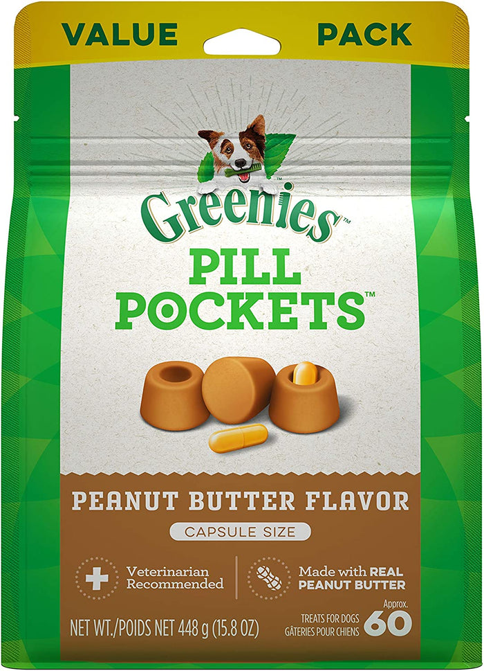 Greenies Pill Pockets for Dogs Peanut Butter Capsule Value Bag - 15.8 oz