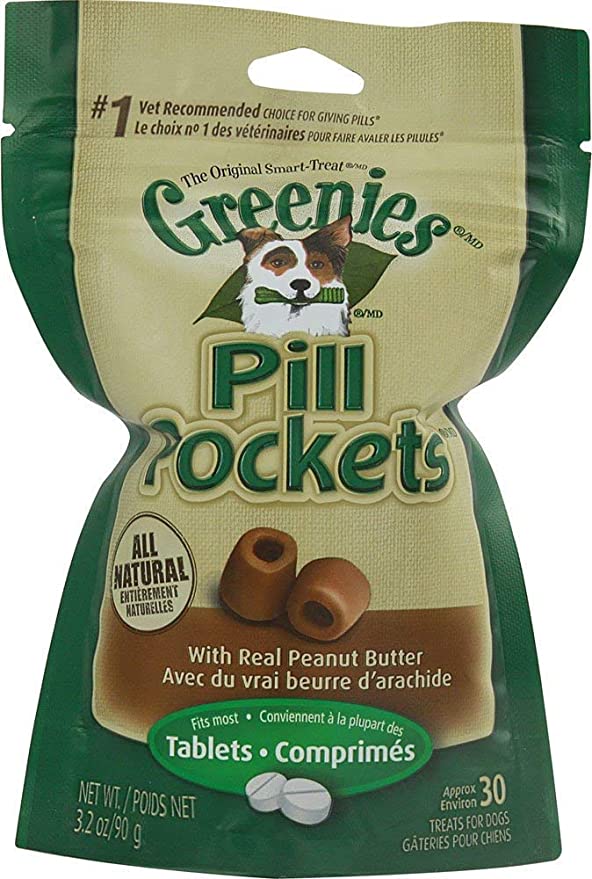 Greenies Pill Pockets for Dogs Peanut Butter Tablet - 3.2 oz - 30 Count