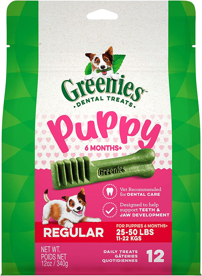 Greenies Puppy Regular Treat Pack Dental Dog Treats - 12 oz