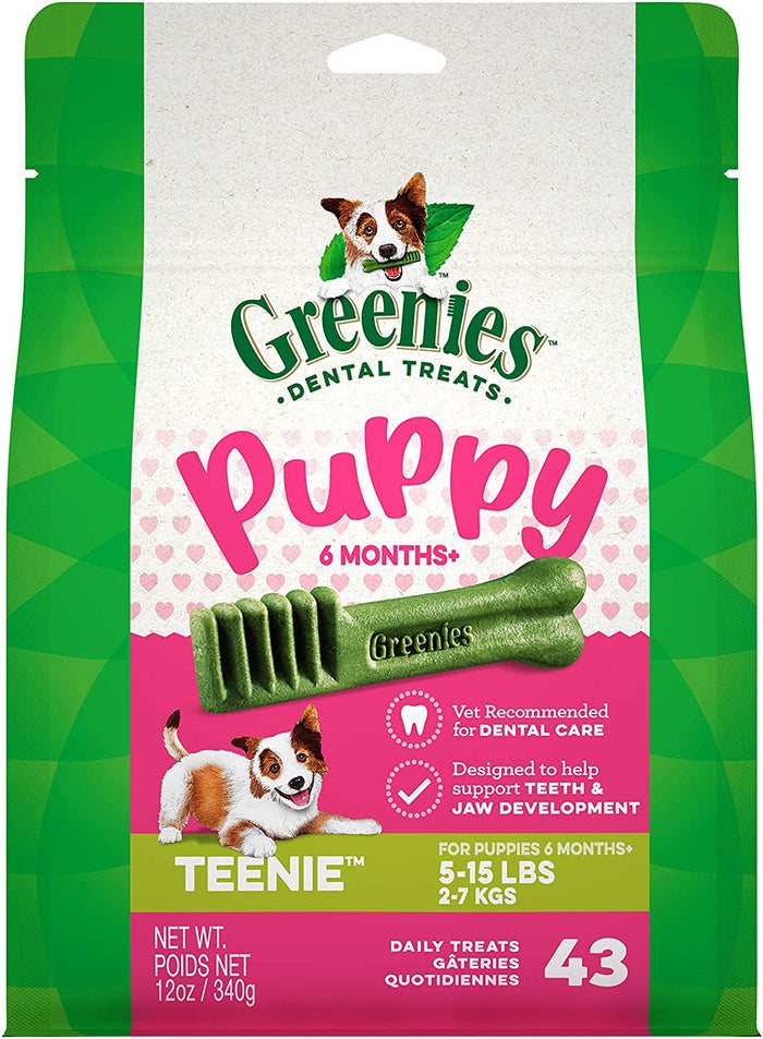 Greenies Puppy Teenie Treat Pack Dental Dog Treats - 12 oz