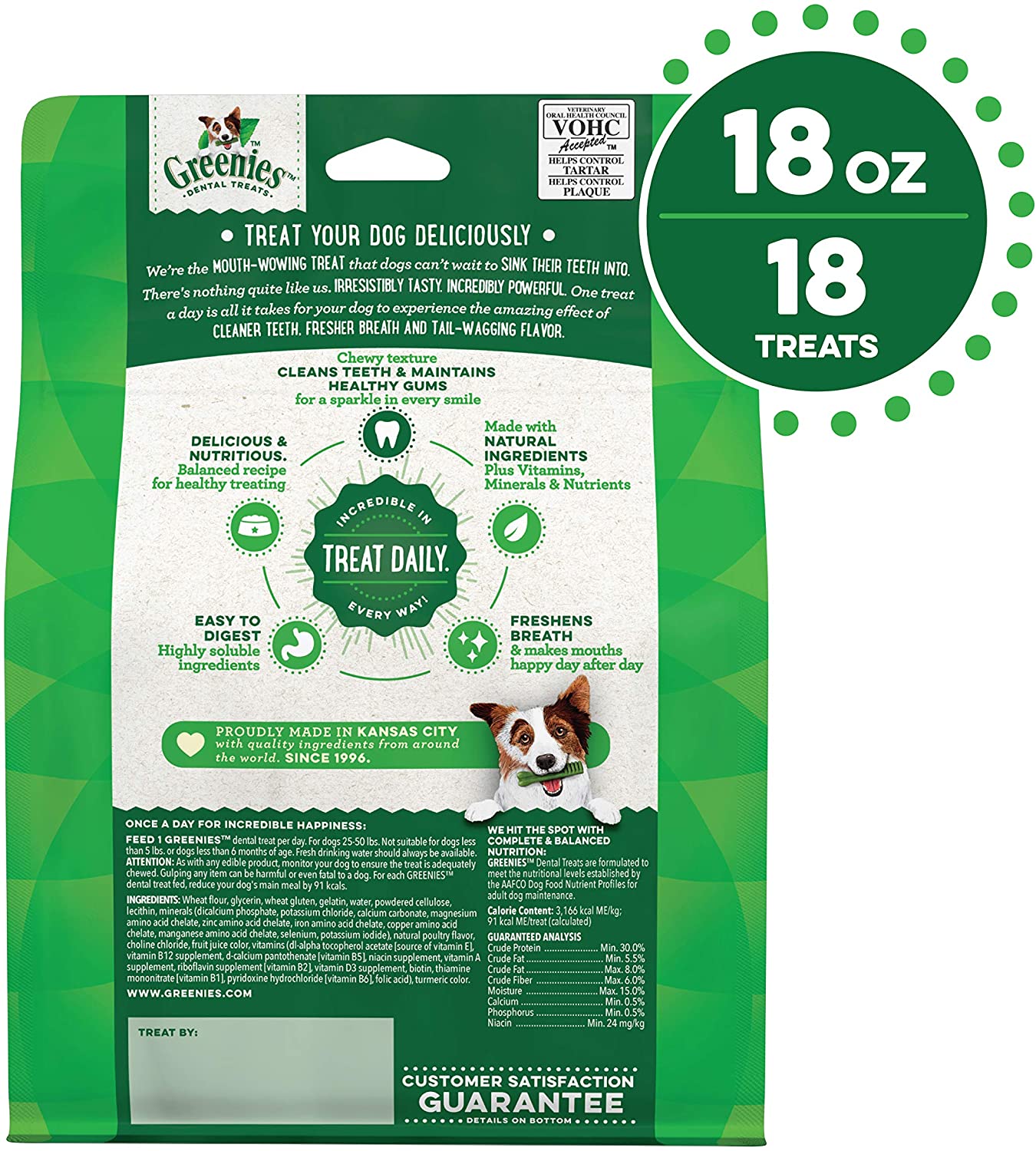 Greenies Regular Mega Treat Pack Dental Dog Treats - 18 oz - 18 Count  