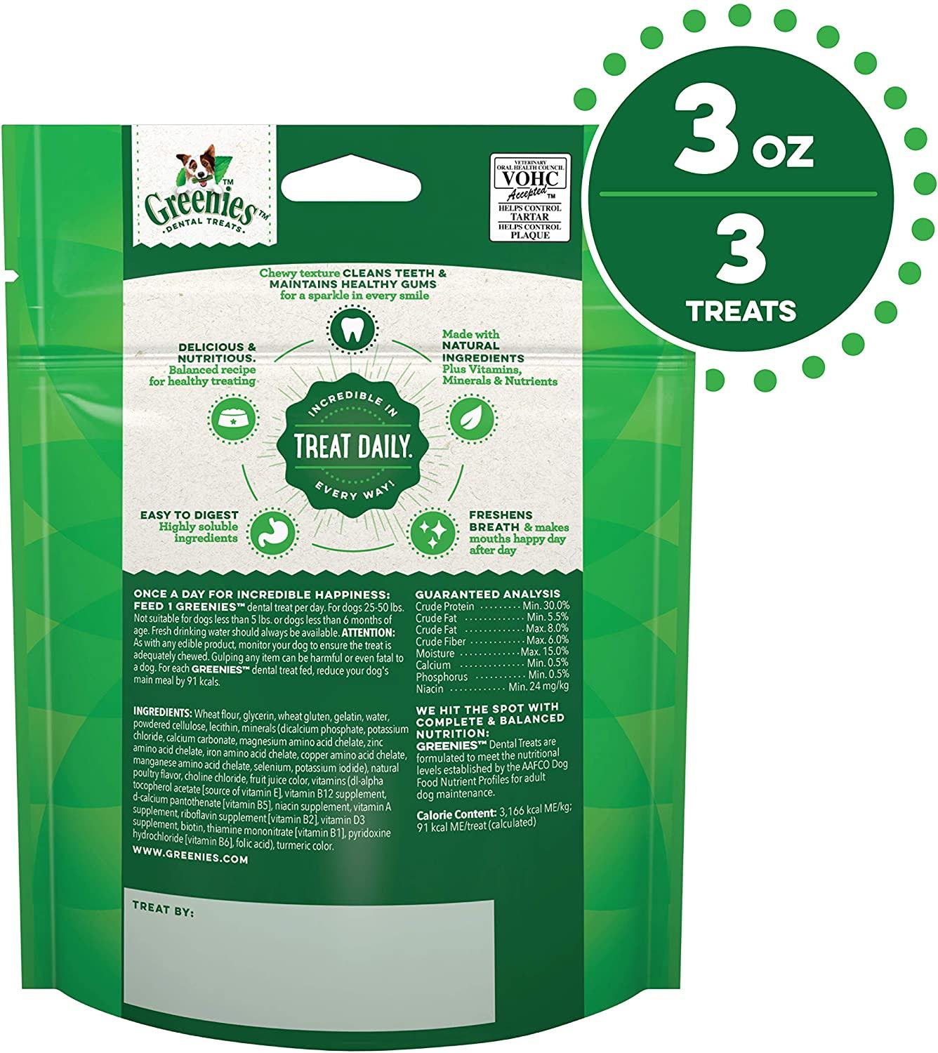 Greenies Regular Trial Size Treat Pack Dental Dog Treats - 3 oz - 2 Count  