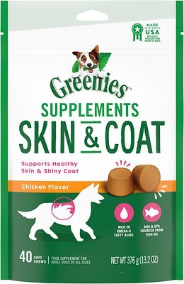 Greenies Skin & Coat Supplement for Dogs - 40 Count - 13.2 oz