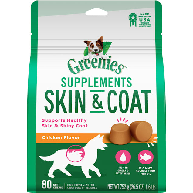 Greenies Skin & Coat Supplement for Dogs - 80 Count - 26.5 oz