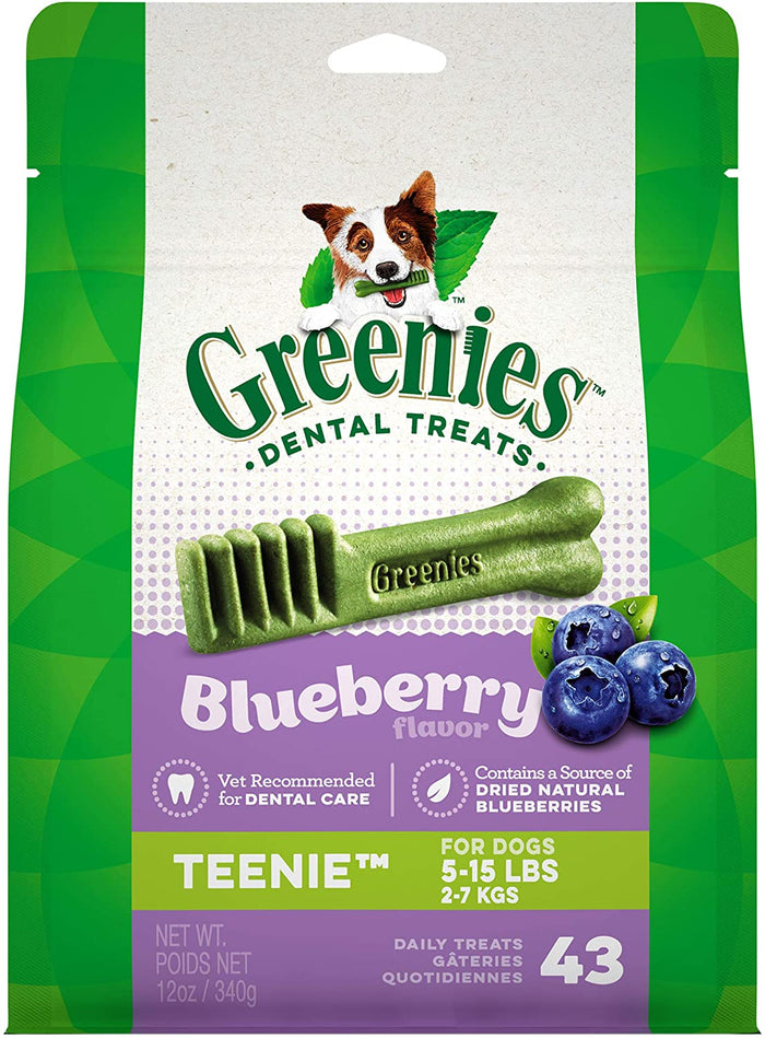 Greenies Teenie Blueberry Treat Pack Dental Dog Treats - 12 oz