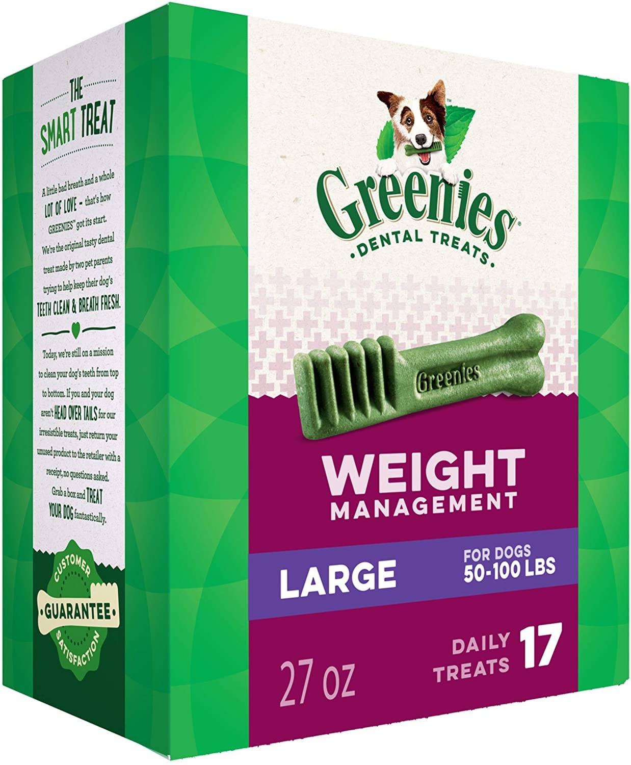 Greenies Weight Management Large Tub Dental Dog Treats - 27 oz - 17 Count  