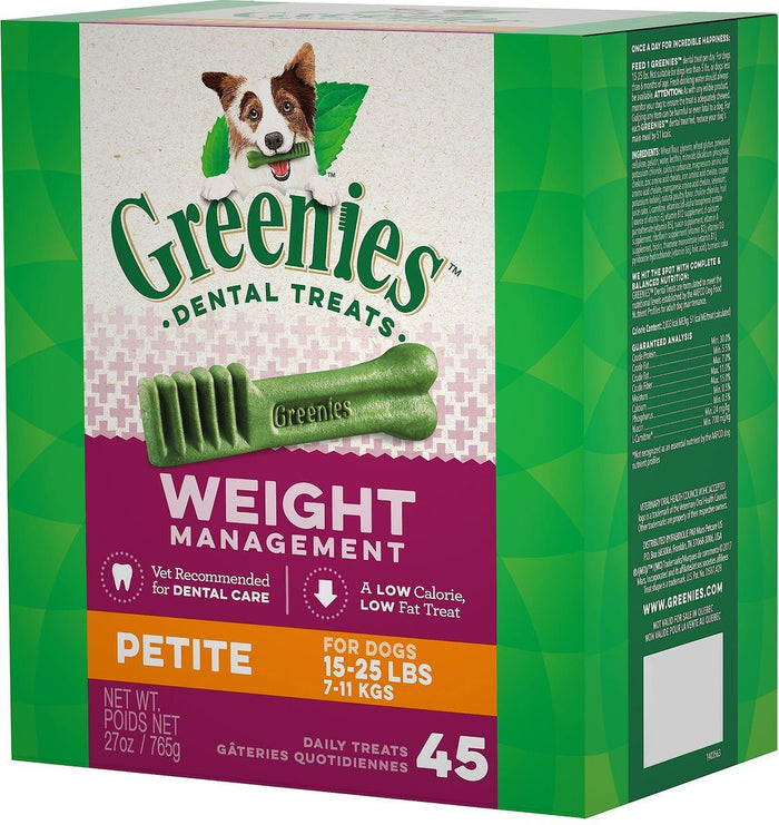 Greenies Weight Management Petite Tub Dental Dog Treats - 27 oz - 45 Count