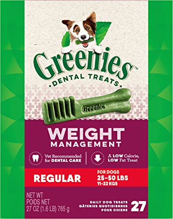 Greenies Weight Management Regular Tub Dental Dog Treats - 27 oz - 27 Count